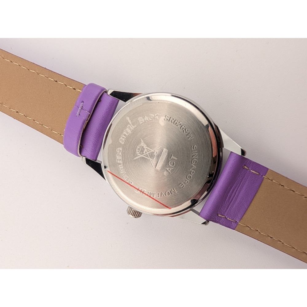 Avon 2016 Pop of Color Strap Watch Women Purple 32mm Case w/ Box New Battery - Picture 3 of 12